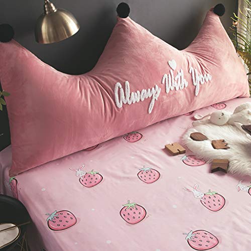 Cojines sofas Cojines cama Sofa cushion Cojines de algodón en forma de corona Princesa en forma de viento, almohada de lectura en la parte posterior de la cama doble rosada Cojín para proteger la cint