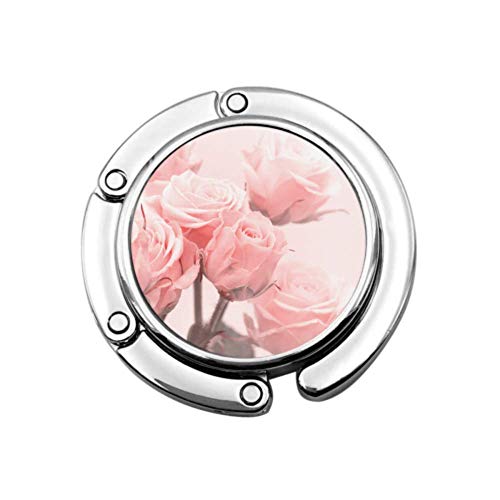 Colgador de Bolsa de Rosa Rosa Elegante Brillante Colgador de Bolsa portátil Colgador de Escritorio Diseños únicos Colgador de Bolsa de Almacenamiento de sección Plegable Portátil