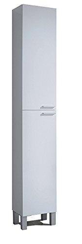 Columna de Baño Blanco, 2 Puertas 182 x 30 x 25 cm, estantes regulables Columna de Baño Blanco, 2 Puertas 182 x 30 x 25 cm, estantes regulables