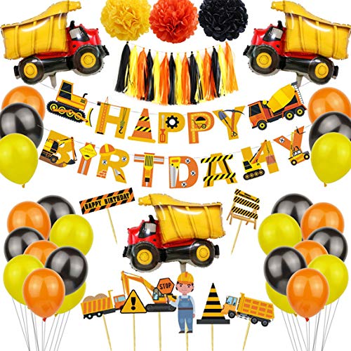 "Construcción Suministros para Fiestas de cumpleaños, excavadora, de Decoraciones para Fiestas de volquete para niños, construcción, Fiesta temática globos para vehículos para niños 48 Piezas" "Construcción Suministros para Fiestas de cumpleaños, excavadora, de Decoraciones para Fiestas de volquete para niños, construcción, Fiesta temática globos para vehículos para niños 48 Piezas"