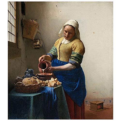 Cuadro Lienzo, Impresión Digital - La Lechera - Jan Vermeer cm. 80x90 - Decoración Pared