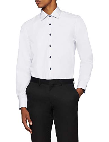 Daniel Hechter Shirt Modern FIT Camisa de Oficina, Blanco (Blanco 1), Tamaño del Collar: 45 cm para Hombre