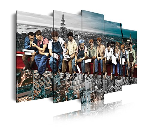 DekoArte 292 - Cuadros Modernos Impresión de Imagen Artística Digitalizada | Lienzo Decorativo para Tu Salón o Dormitorio | Ciudades Nueva York Obreros En Viga Rockefeller Center | 5 Piezas 150x80cm DekoArte 292 - Cuadros Modernos Impresión de Imagen Artística Digitalizada | Lienzo Decorativo para Tu Salón o Dormitorio | Ciudades Nueva York Obreros En Viga Rockefeller Center | 5 Piezas 150x80cm