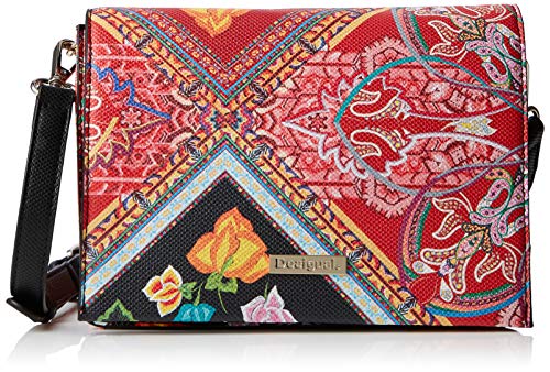 Desigual - Bag Folklore Cards Imperia Women, Bolsos bandolera Mujer, Rojo (Rojo Contra), 10x16x23 cm (B x H T)