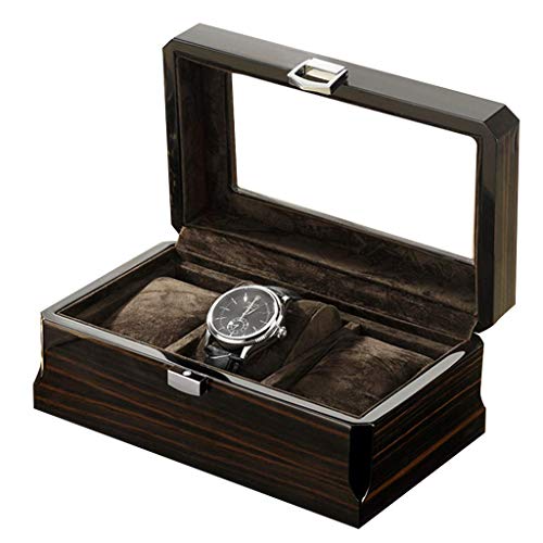 DGHJK Gabinetes y Estuches Caja de Reloj Caja de Almacenamiento de Reloj de joyería Paquete de 3 Cajas de presentación Caja de colección de Reloj portátil (Color: Negro, Tamaño: 19.511.78.5cm)