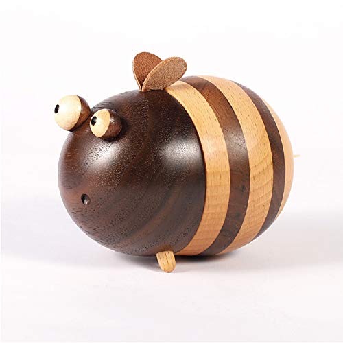 Dispensador de Palillos Palillero ,Obras de arte y material decorativo，Regalos para amigas originales，Forma de abeja de madera maciza.