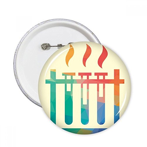DIYthinker Tubo diferentes temperaturas de ensayo Química pernos redondos insignia del botón de la ropa 5Pcs la decoración del regalo Multicolor S