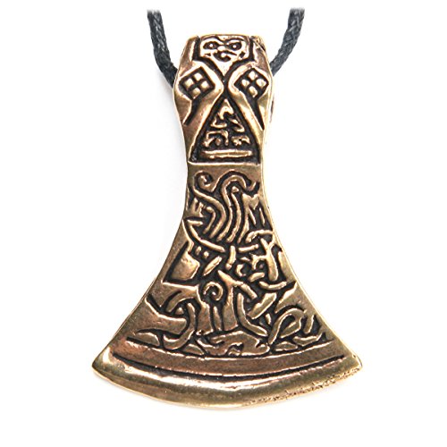 Drachensilber Collar con colgante de bronce Celtic hacha joyas, Set de limpieza para espadas negro algodón sting, lámpara de techo Longitud total: 4,5 cm