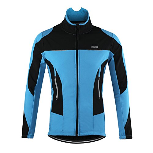 d.Stil Chaqueta de ciclismo para hombre, de manga larga, forro polar, resistente al viento, para MTB, tallas S-2XL (azul, XL (altura: 180-185 cm, peso: 75-85 kg) d.Stil Chaqueta de ciclismo para hombre, de manga larga, forro polar, resistente al viento, para MTB, tallas S-2XL (azul, XL (altura: 180-185 cm, peso: 75-85 kg)