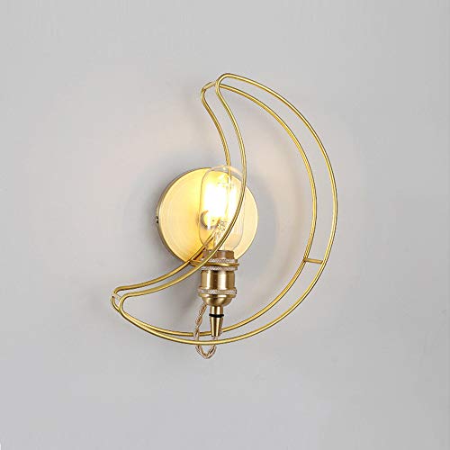 DSYADT Luz de Pared de Lujo Ligera - Lámpara de Pared para Interiores Modern Moon Aplique de Pared Art Deco Hierro E27 Base para habitación de niños, Dormitorio Pasillo Escalera Restaurante Cocina DSYADT Luz de Pared de Lujo Ligera - Lámpara de Pared para Interiores Modern Moon Aplique de Pared Art Deco Hierro E27 Base para habitación de niños, Dormitorio Pasillo Escalera Restaurante Cocina