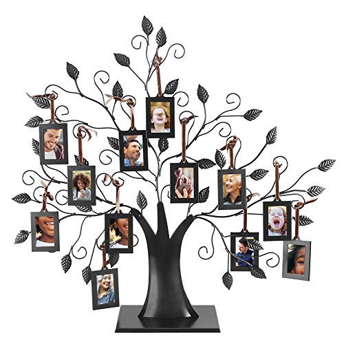 Duokon Las Fotos Familiares de Metal de Moda enmarcan el árbol de la exhibición con la decoración del hogar de los Marcos de Las imágenes de la ejecución(M)