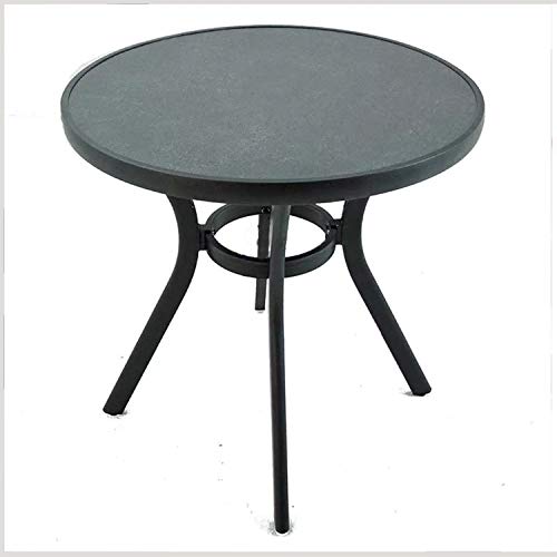 Edenjardi Mesa de terraza Redonda, Tamaño: 72x72 cm, Aluminio y Cristal Templado con Acabado cerámico Edenjardi Mesa de terraza Redonda, Tamaño: 72x72 cm, Aluminio y Cristal Templado con Acabado cerámico