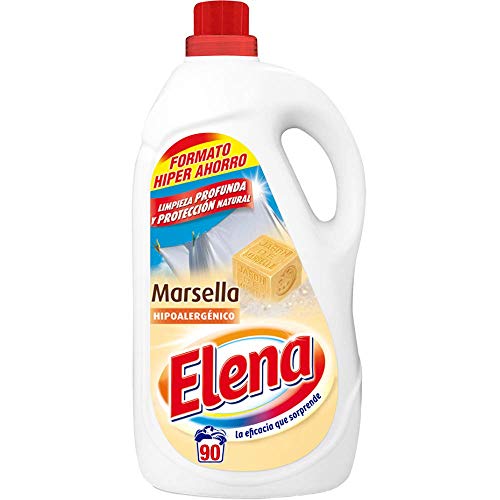 Elena Marsella Detergente para lavadora, hipoalergénico, adecuado para ropa blanca y de color, formato gel - 90 dosis