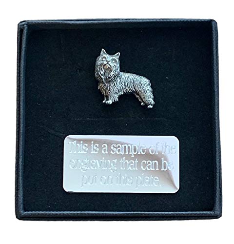 Emblems-Gifts Caja de regalo personalizada y hecho a mano Yorkshire Terrier Dog (D6) Pin de solapa de peltre grabado gratis