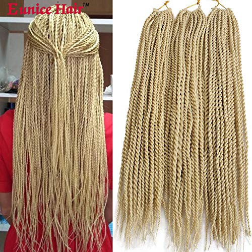Eunice 613 Senegalese Twist Crochet Braiding - Extensiones de pelo sintético (6 paquetes de extensiones de pelo sintético de 22 pulgadas, 30 raíces/paquete de 30 raíces)