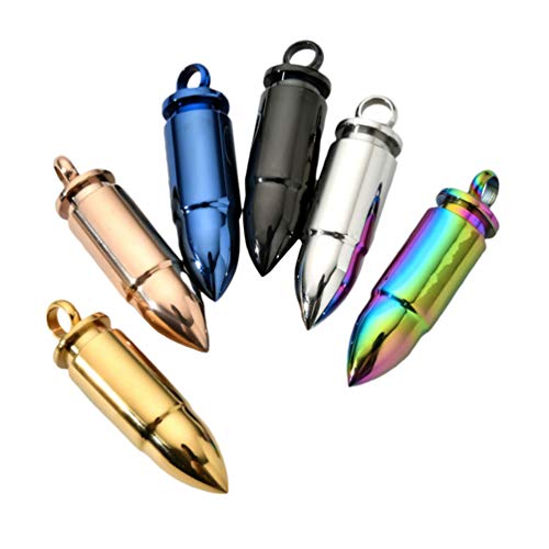EXCEART Difusor Collar de Aceite Esencial Contenedor Colgante Collar de Bala de Acero Inoxidable Collar de Cremación Urna Memorial Recuerdo Joyería 6Pcs Color Mezclado EXCEART Difusor Collar de Aceite Esencial Contenedor Colgante Collar de Bala de Acero Inoxidable Collar de Cremación Urna Memorial Recuerdo Joyería 6Pcs Color Mezclado