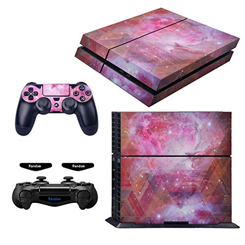 eXtremeRate Juego completo de pegatinas para placa frontal y 2 barras de luz LED para consola Playstation 4/PS4 y 2 fundas de control para Dualshock 4 PS4 – Galaxy Soul