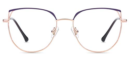 Firmoo - Gafas antiluz azul para mujer, gafas de ojo de gato para ordenador anti fatiga ocular, filtro 100 % UV, gafas de descanso anti luz azul