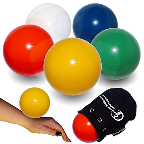 Flames N Games - Pelota de contacto de práctica + bolsa de gamuza – Pelotas Pro Contact para todos los niveles – Disponible en 3 tamaños y 5 colores (rojo, 100 mm)