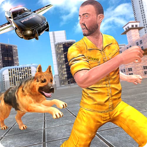 Flying Police Car n Police Dog Duty Chase Crime City Criminal Attack Adventure: Cops Vs Robbers Gangster Fighting Survival Mission Simulator Game