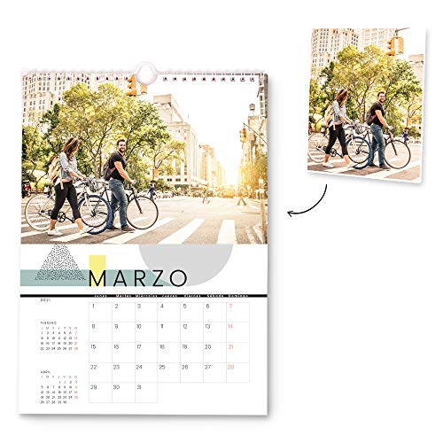 Fotoprix Calendario 2021 pared Personalizado con tus fotos | Varios Diseños y Tamaños Disponibles | Calendario anual clásico | Tamaño: A3 (29,7 x 42 cms)