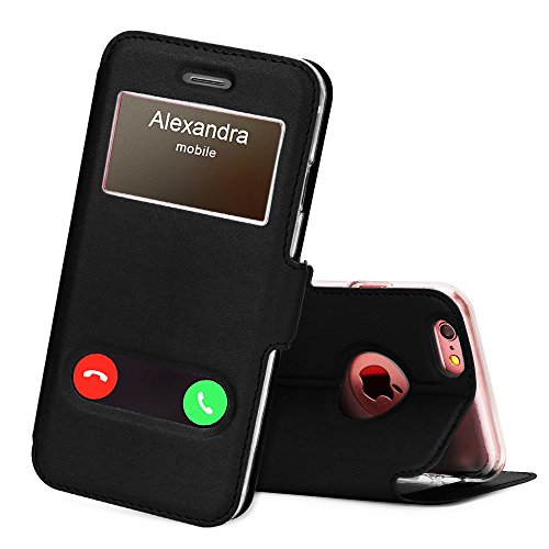 FYY Funda iPhone 6, Funda iPhone 6S, De Soporte Magnetico en la Parte Cubierta y Funcion de Ventana con Vista a Pantalla Superior para Apple iPhone 6/6S Negro FYY Funda iPhone 6, Funda iPhone 6S, De Soporte Magnetico en la Parte Cubierta y Funcion de Ventana con Vista a Pantalla Superior para Apple iPhone 6/6S Negro