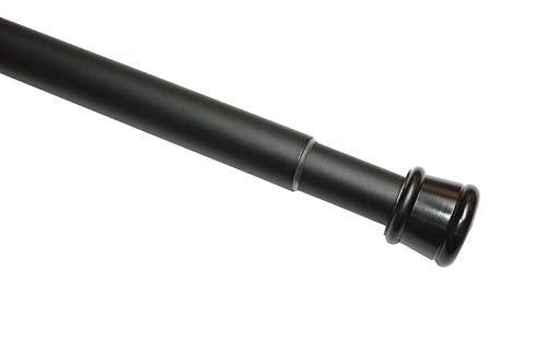 Gardinia Barra extensible de metal de 23/26 mm de diámetro, 60-100 cm, color negro mate