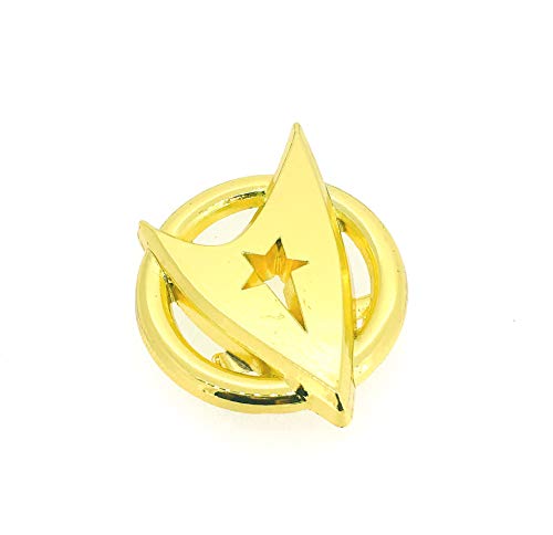 Gemelolandia | Broche Logo Star Trek Dorado | Complementos Para Hombres Exclusivos Para Detalles y Regalos Únicos y Especiales