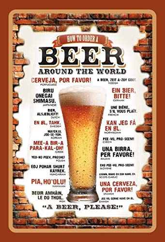 Generisch Cartel de metal con texto en inglés "How to Order Beer", 20 x 30 cm