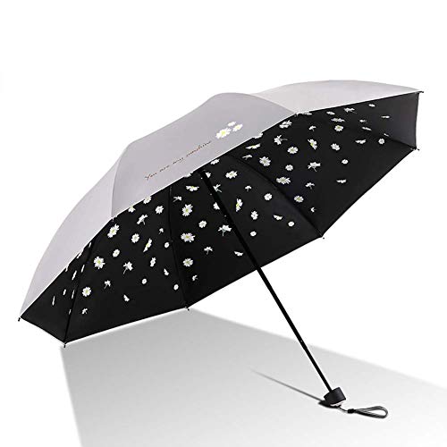 GPWDSN Paraguas Bloqueador Solar Tres Paraguas portátil Plegable pequeño, Ligero, Impermeable, Soleado y bajo la Lluvia, de Doble propósito, Gris GPWDSN Paraguas Bloqueador Solar Tres Paraguas portátil Plegable pequeño, Ligero, Impermeable, Soleado y bajo la Lluvia, de Doble propósito, Gris