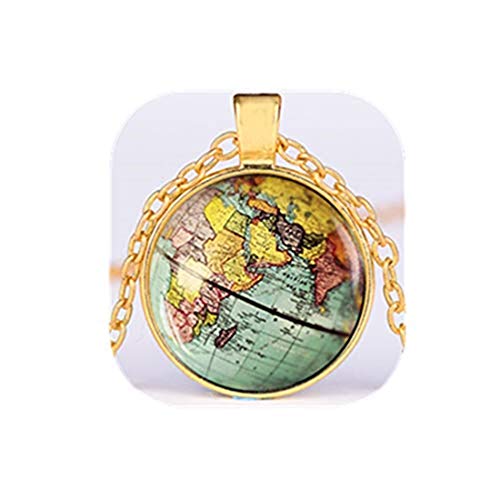 GYKMDF VDFR521 Colgante de globo de tierra, colgante de arte de globo, regalo de maestro, aventura de viaje mundial, joyería del mundo del globo del mapa