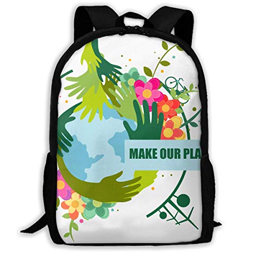 hengshiqi Mochila Backpack, Travel Backpack Laptop Backpack Large Diaper Bag - Make Our Planet Great Again Stop Global Warming Backpack School Backpack for Women & Men