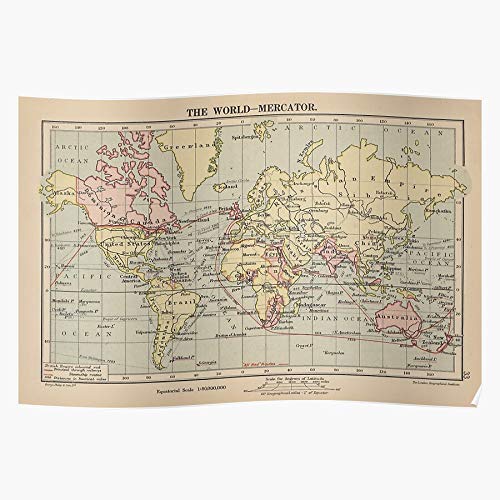 Historical Of Map Old World Vintage The Antique Home Decor Wall Art Print Poster !