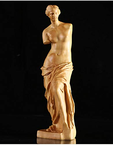 HJKIUY Escultura de Talla de boj decoración Arte Muebles para el hogar artesanía de Talla Europea diosa-6cm * 5cm * 20cm
