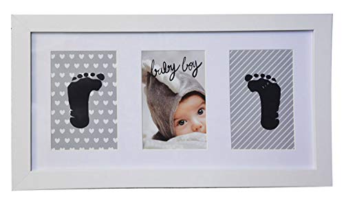 Hogar y Mas Marco de Fotos Bebé con Huella de Tinta fácil de Lavar y No tóxica, Marco Foto Pared Decoración Infantil 20x40cm - Azul Hogar y Mas Marco de Fotos Bebé con Huella de Tinta fácil de Lavar y No tóxica, Marco Foto Pared Decoración Infantil 20x40cm - Azul