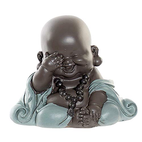 Hogar y Mas Monje Bebé Figura Decorativa de Resina, Decoración Estatua Budista. Monje Budista Decoración 10X7,5X8,5 cm - A