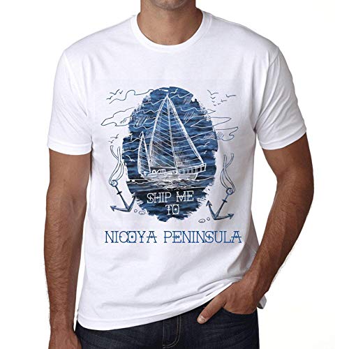 Hombre Camiseta Vintage T-Shirt Gráfico Ship Me To NICOYA Peninsula Blanco