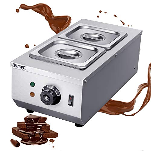 Huanyu Máquina de Templado de Chocolate 2 * 1.6L 2 ollas Comercial 30~80 ° C Máquina de fusión de Chocolate Máquina de Control de Perilla de Doble Cilindro (220V)