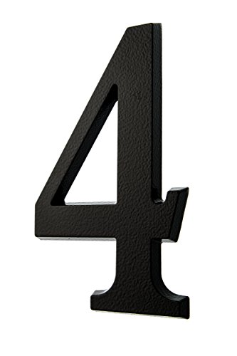 HUBER número de casa 4 de aluminio 20 cm I números de casa para puerta I Número de casa XL I placas de número de casa en noble diseño negro 3D, con recubrimiento de polvo HUBER número de casa 4 de aluminio 20 cm I números de casa para puerta I Número de casa XL I placas de número de casa en noble diseño negro 3D, con recubrimiento de polvo