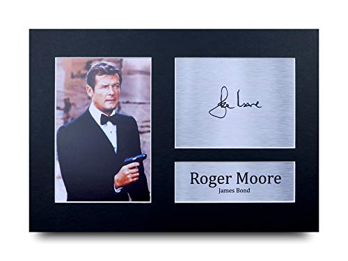 HWC Trading Roger Moore A4 Sin Marco Regalo De Visualización De Fotos De Impresión De Imagen Impresa Autógrafo Firmado por James Bond 007 Los Aficionados Al Cine
