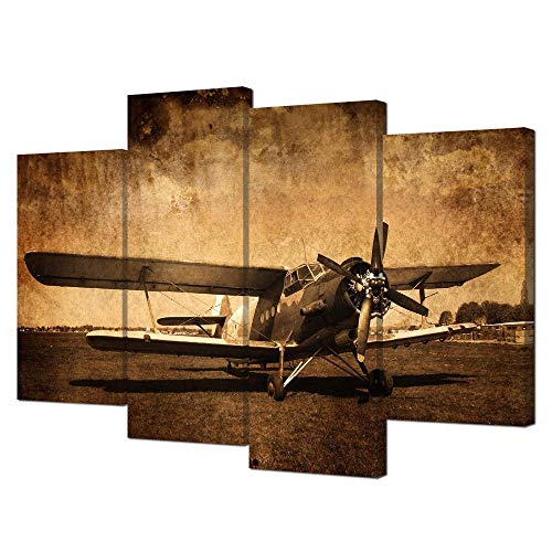 Impresiones de la Lona Vintage Aviones Arte de la Pared Antiguo Plano Imagen Decoración de La Pared Pinturas Retro Militar Aviación Avión Avión de Combate Poster No Frame