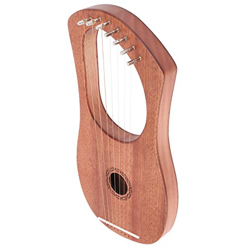 Instrumentos musicales de 7 cuerdas de metal de madera con seguridad portátil para amantes de la lira para amantes de la música para niños para principiantes oboístas para practicar