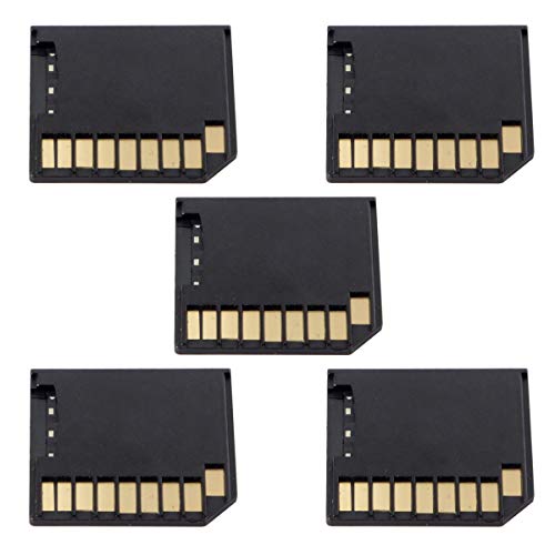Juego de 5 adaptadores de tarjeta Micro SD TF a SD de perfil bajo para almacenamiento adicional MacBook Air/Pro/Retina, color negro