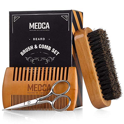 Juego de barba de madera y peine para hombres - Kit perfecto para la cabeza, barba y bigote Juego de barba de madera y peine para hombres - Kit perfecto para la cabeza, barba y bigote