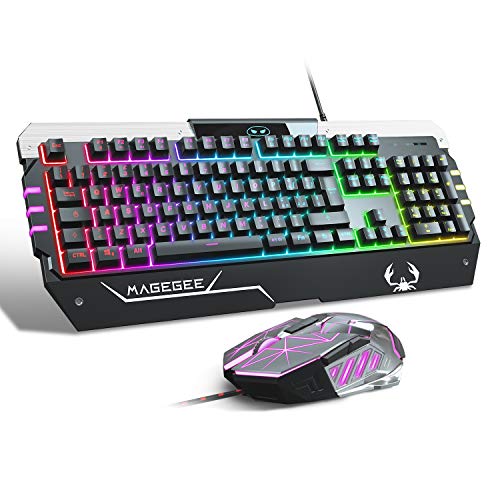 Juego de teclado y ratón para juegos USB RGB, GT817 104 Juego de teclas y ratón retroiluminados Arcobaleno llave teclado del ordenador ratón con cable USB para jugadores PC Windows Juego de teclado y ratón para juegos USB RGB, GT817 104 Juego de teclas y ratón retroiluminados Arcobaleno llave teclado del ordenador ratón con cable USB para jugadores PC Windows