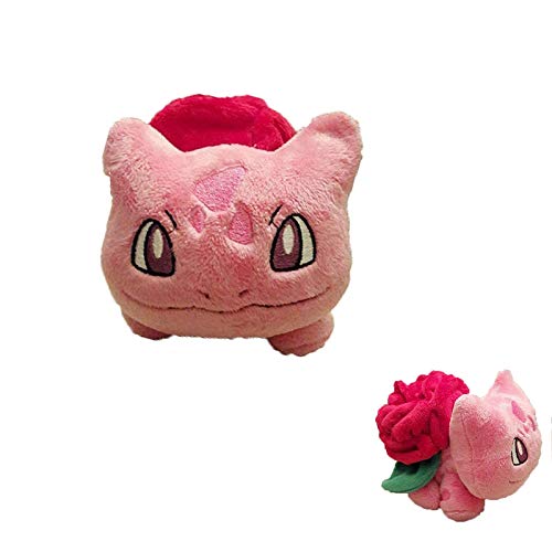 KuanDar clo 2021 Nuevo Bulbasaur Rosa Peluche Juguete De Peluche-Centro Pokemon,Pokemon Bulbasaur Plush Rose,Rose Bulbasaur Plushie Regalos para Madre's Día Y San Valentín's Día