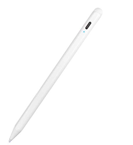 Lápiz Táctil 2.ª Generación para iPad - 1.0mm Stylus Activo con Puntas de Fibra de Rechazo de Palma, Lápiz Recargable Compatible con Apple iPad (6.ª/7.ª) / Air 3.ª / Mini 5.ª /Pro 11/ Pro 12.9(3.ª)