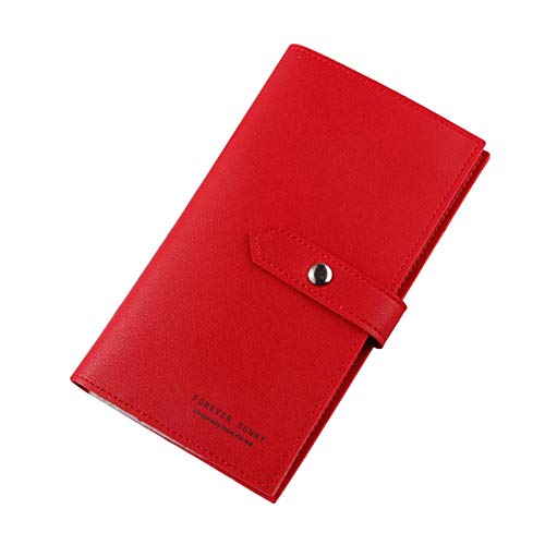 Las mujeres carteras y clutchess largo titulares de tarjetas señoras bolso multi-tarjeta teléfonos móviles, Red (Rojo) - 6972299149316