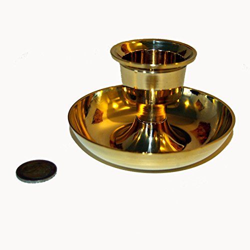 Latón portavelas también apta para largas velas 4 cm Diámetro (Brass Candle Holder) de altura 70 mm, diámetro 115 mm