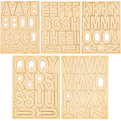 Letras del alfabeto de madera para manualidades (4 pulgadas, 83 unidades)